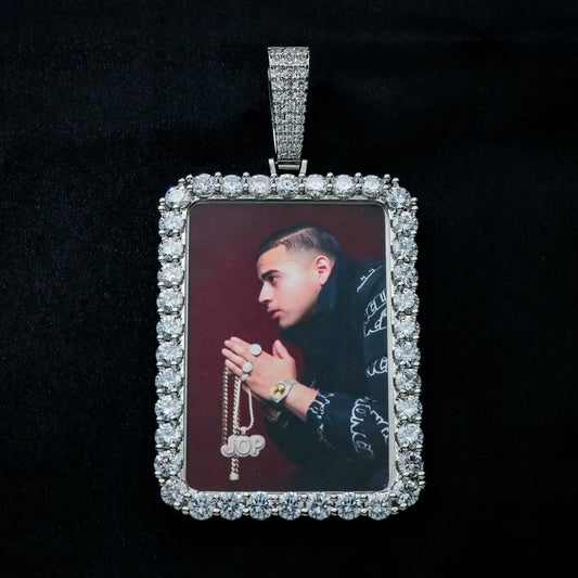 Custom Rectangle Photo Pendant - 925 Silver