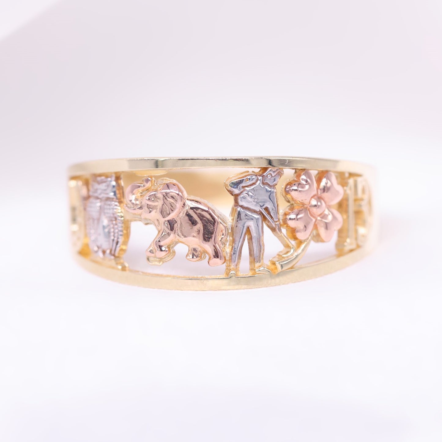 Lucky 3-Tone Ring - 10k Gold