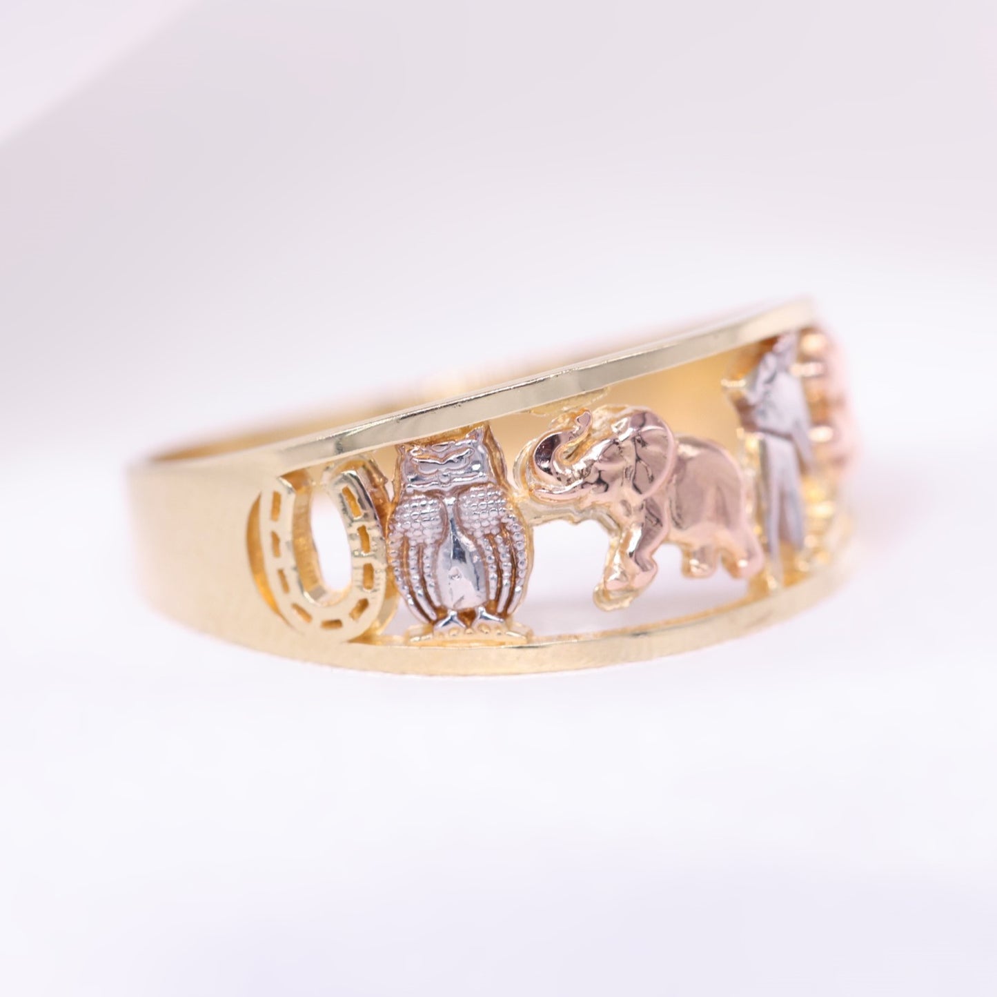 Lucky 3-Tone Ring - 10k Gold