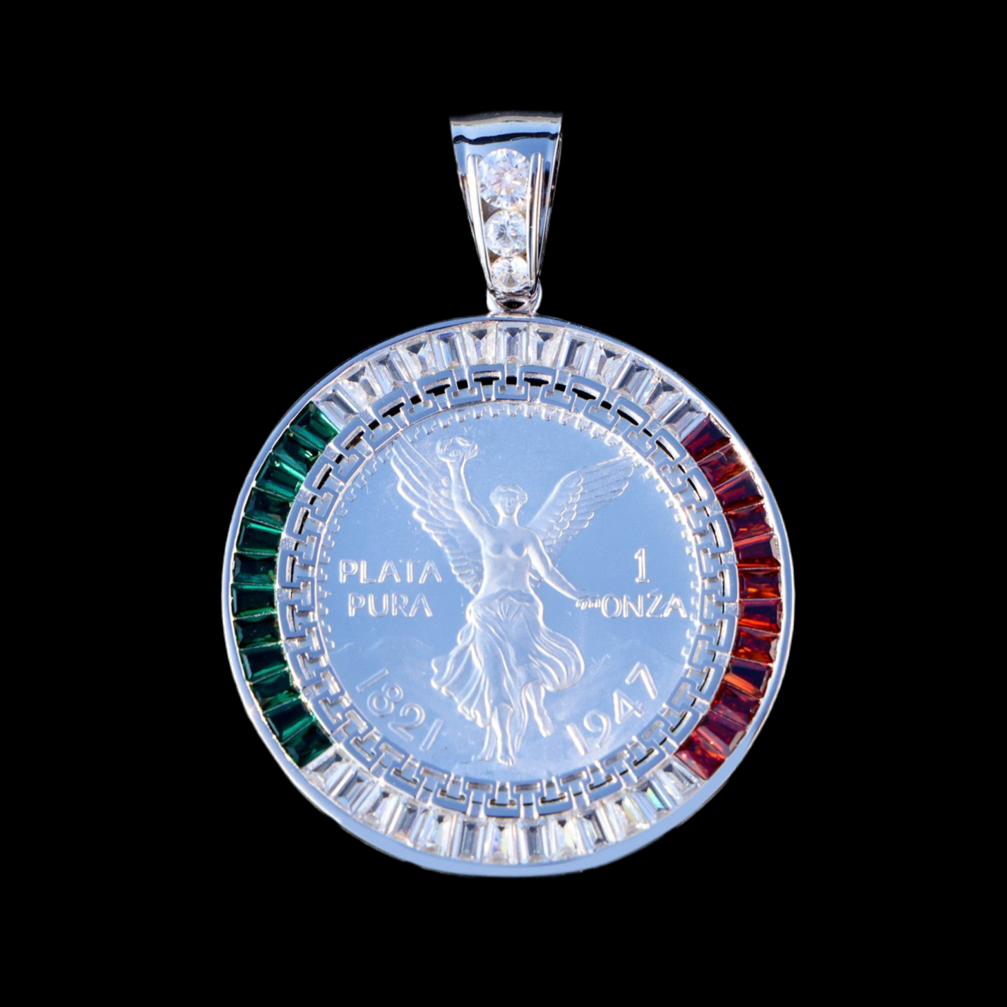 3 Color Baguette Bezel Centenario - 925 Silver