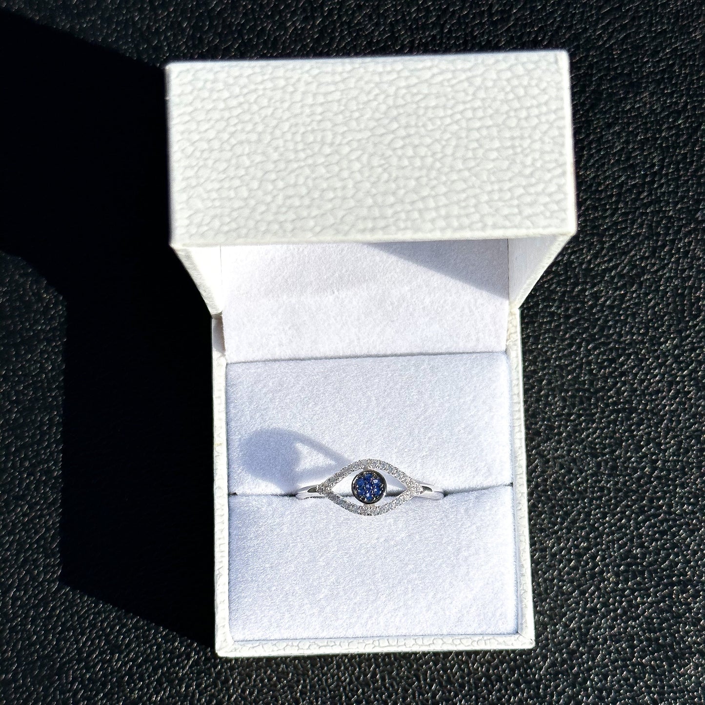 Evil Eye Diamond Ring - 925 Silver