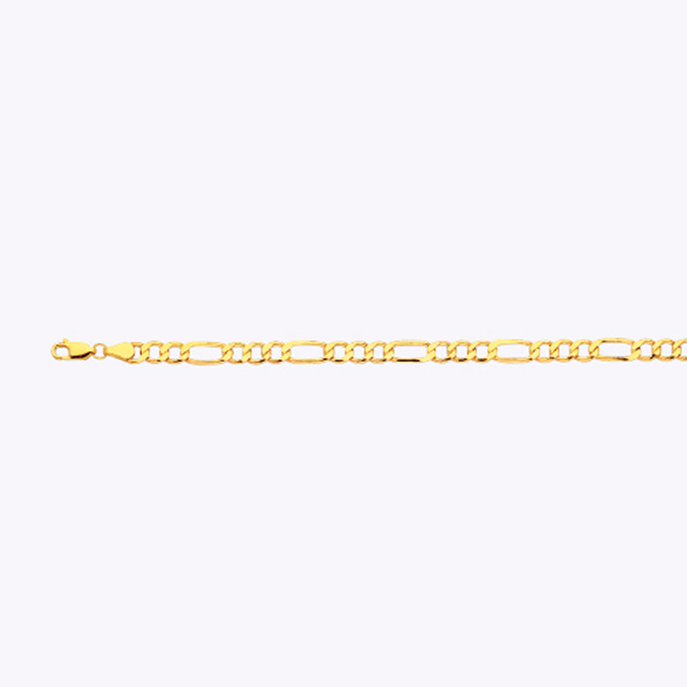 5mm Hollow Figaro Chain - 10k Gold