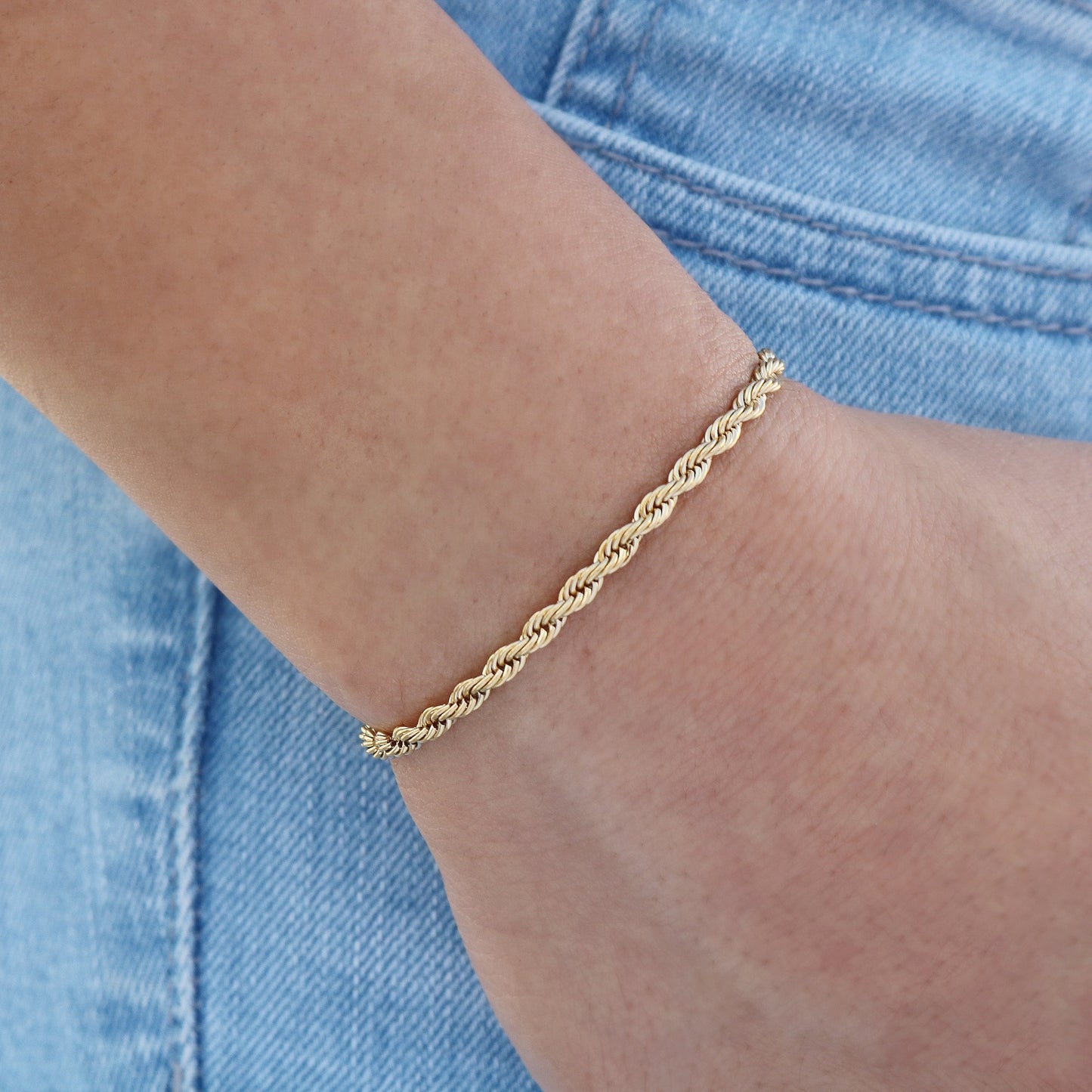3mm Rope Bracelet - Gold
