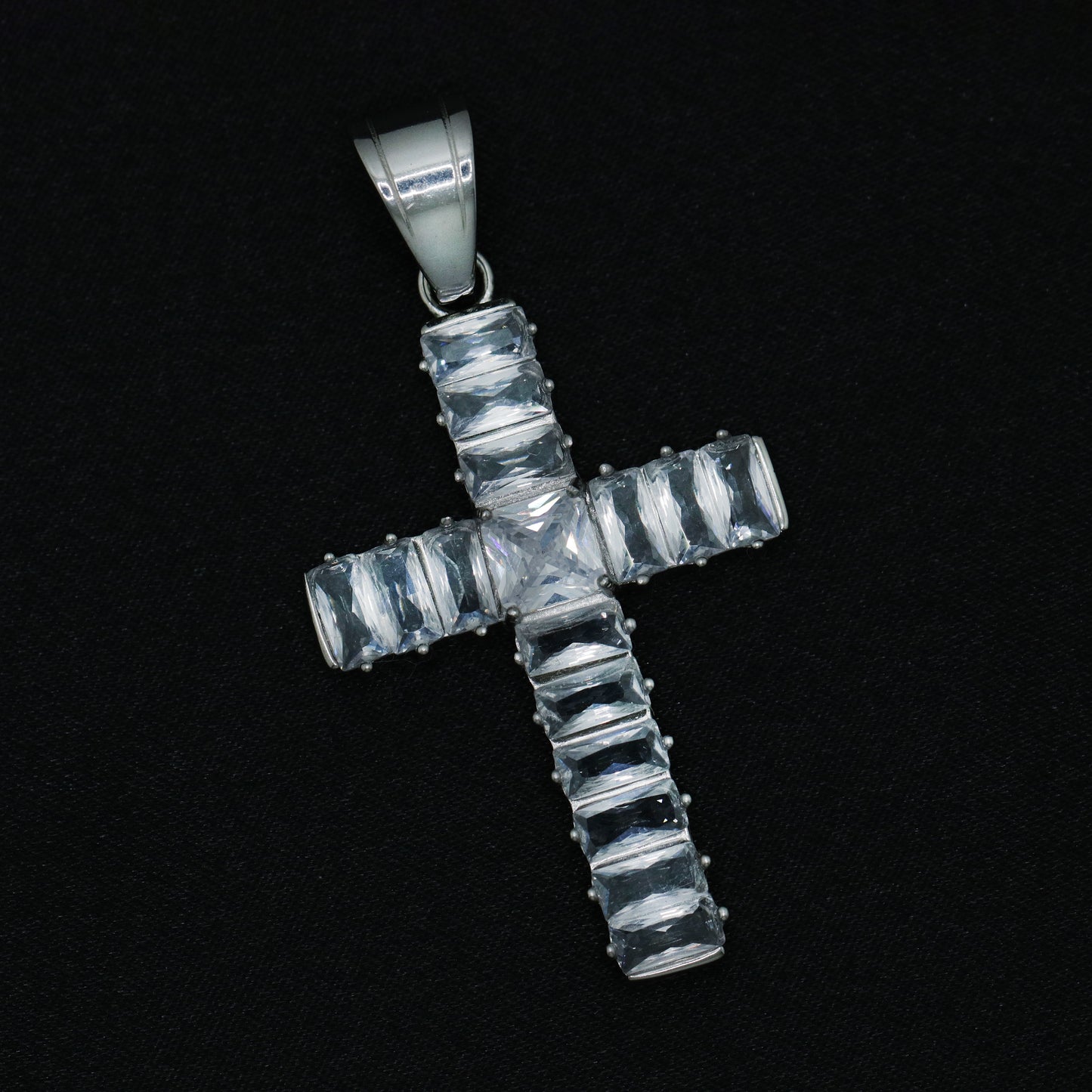 Baguette Cut Cross Pendant - Premium 316L Stainless