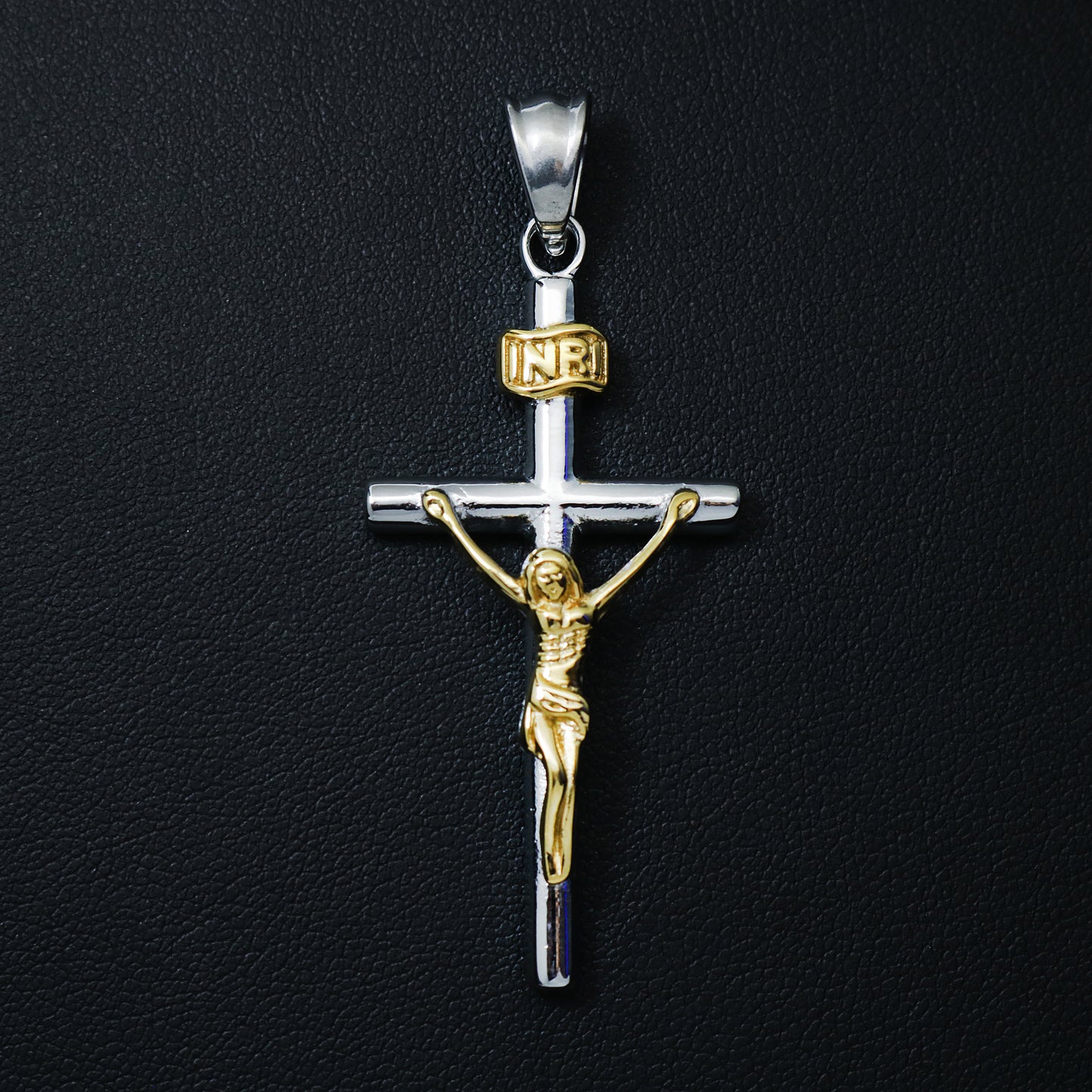 Two-Tone Crucifix Pendant - Premium 316L Stainless