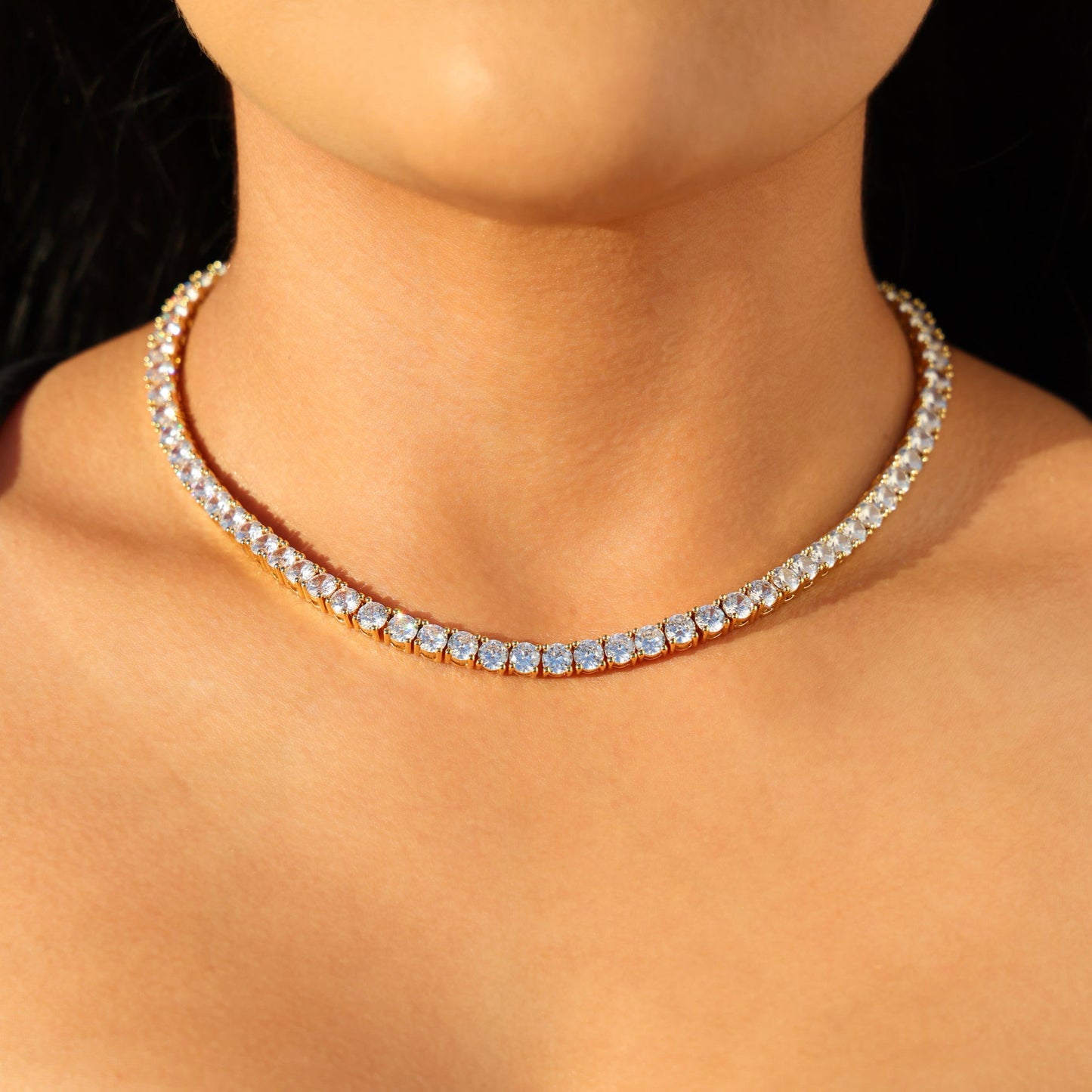 5mm Tennis Necklace - Gold