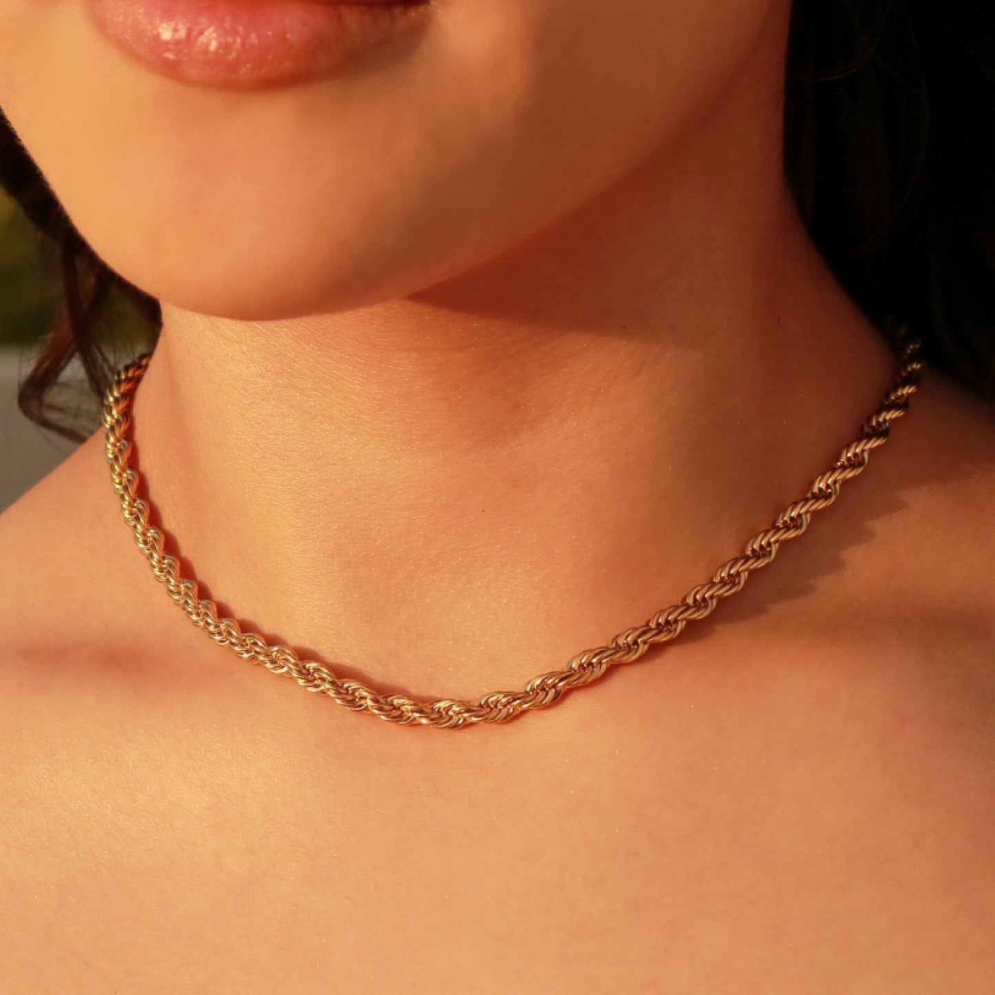 5mm Rope Necklace - Gold
