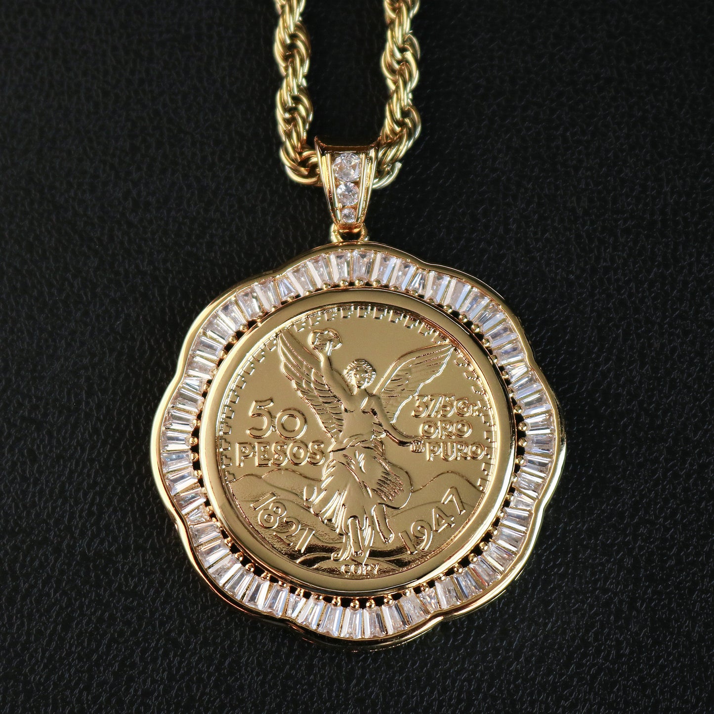 Bubble Baguette Bezel Centenario Pendant