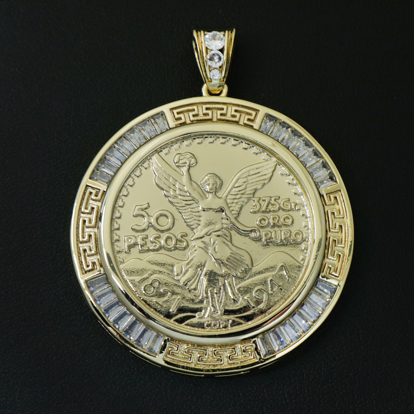 Aztec Baguette Bezel Centenario Pendant