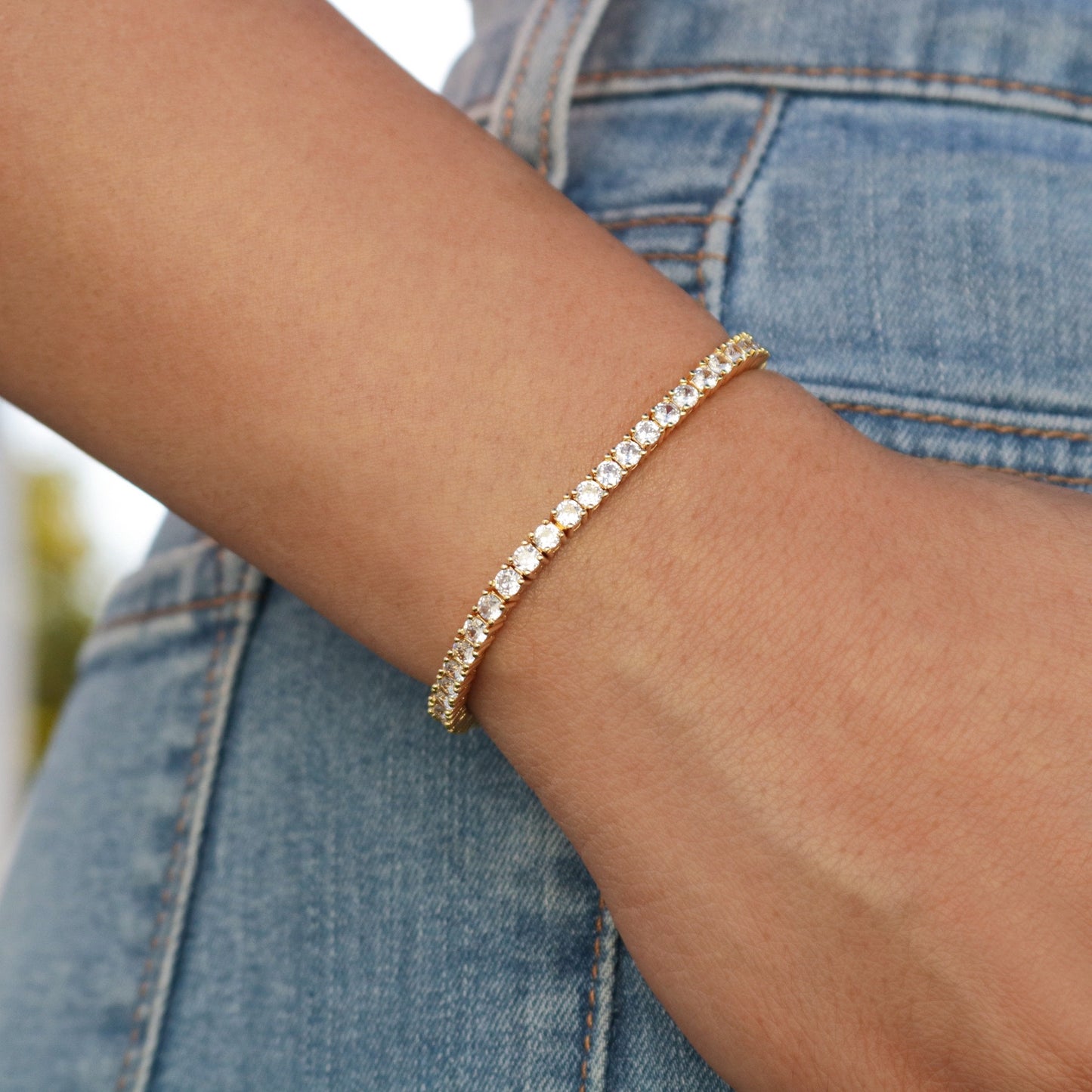 3mm Tennis Bracelet - Gold