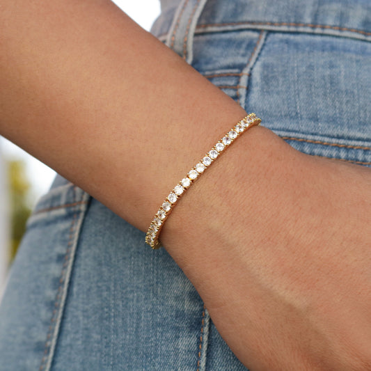 3mm Tennis Bracelet - Gold