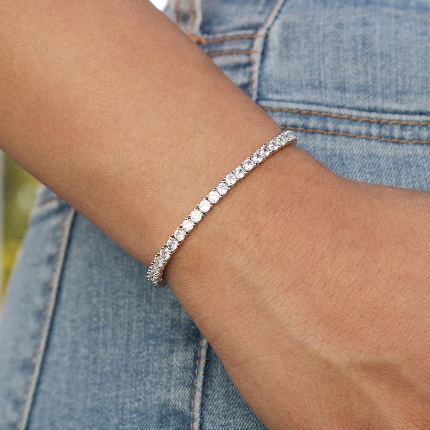 3mm Moissanite Tennis Bracelet - 925 Silver