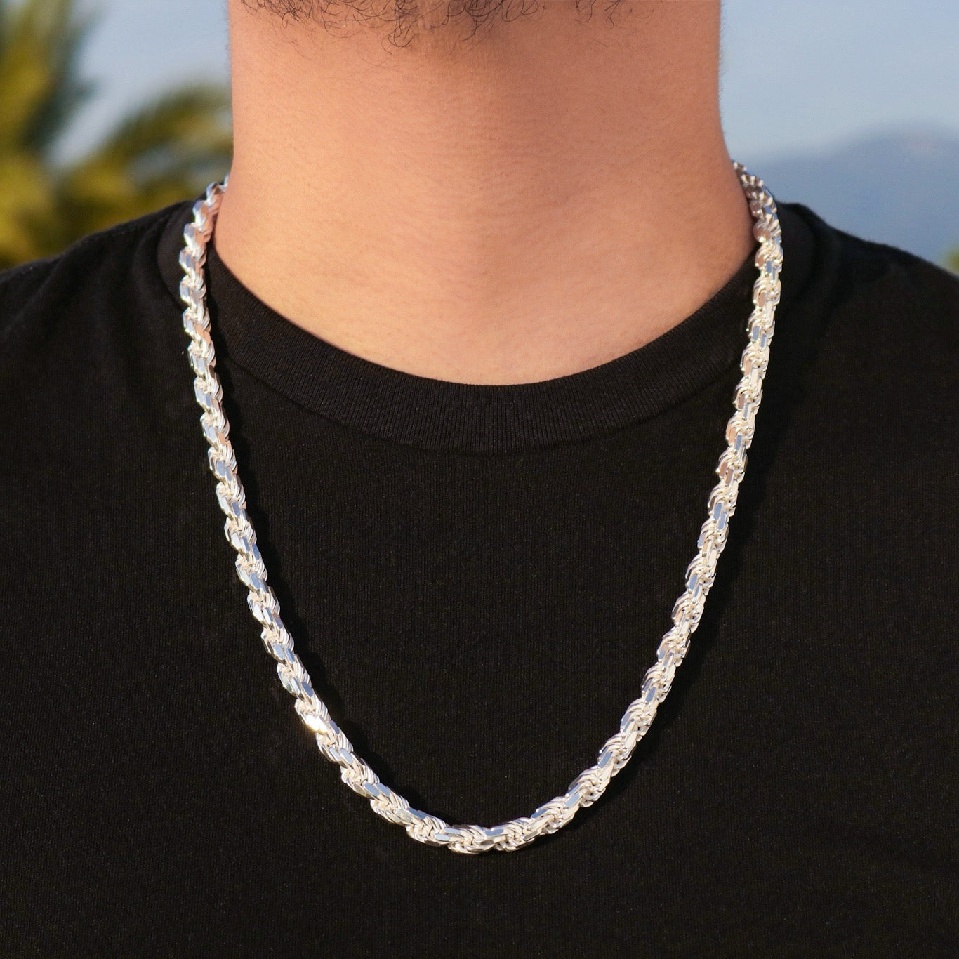 7mm Rope Chain 925 Silver – Huerta Jewelry