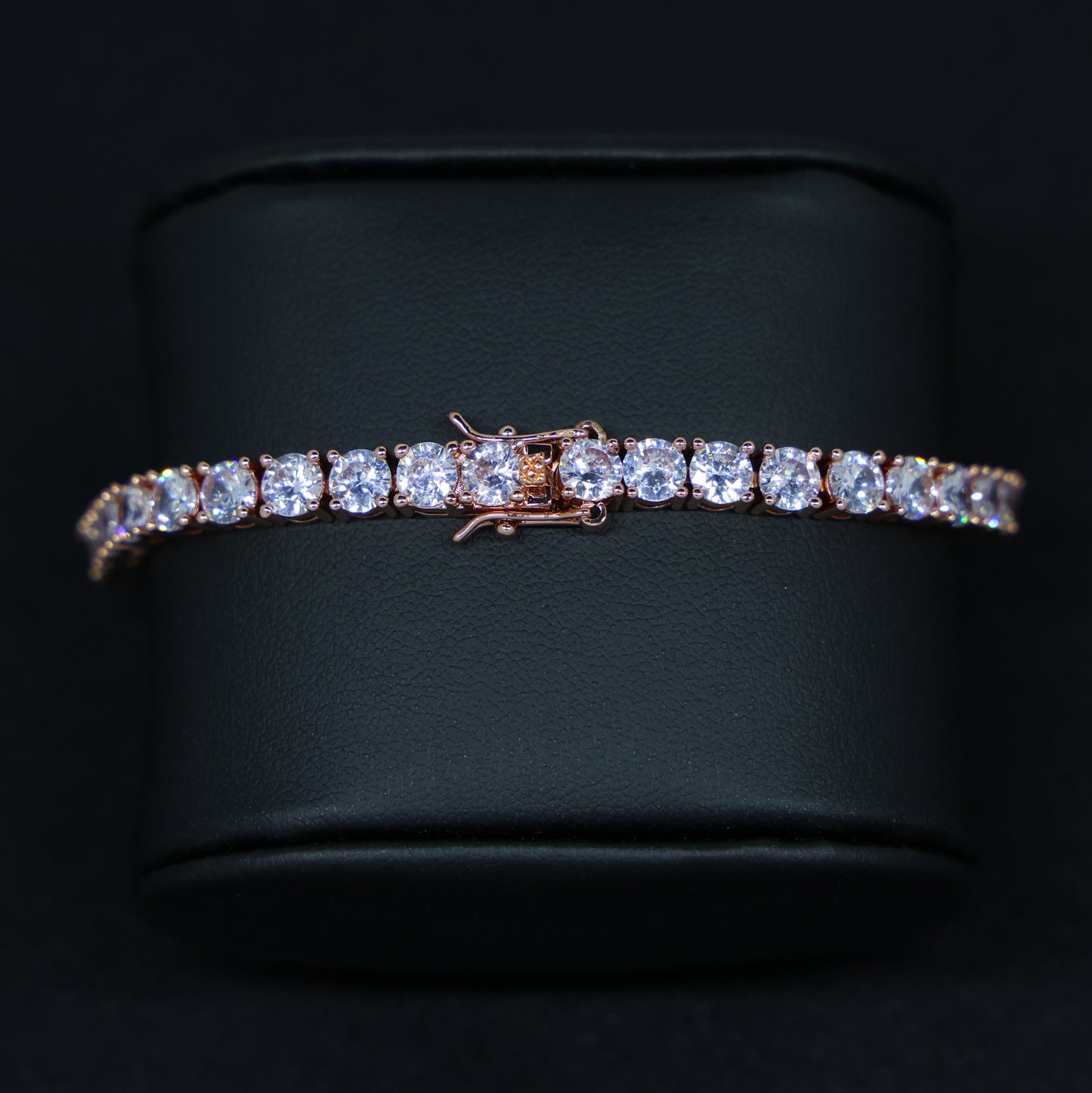 5mm Moissanite Tennis bracelet - Rose Gold over 925 Silver