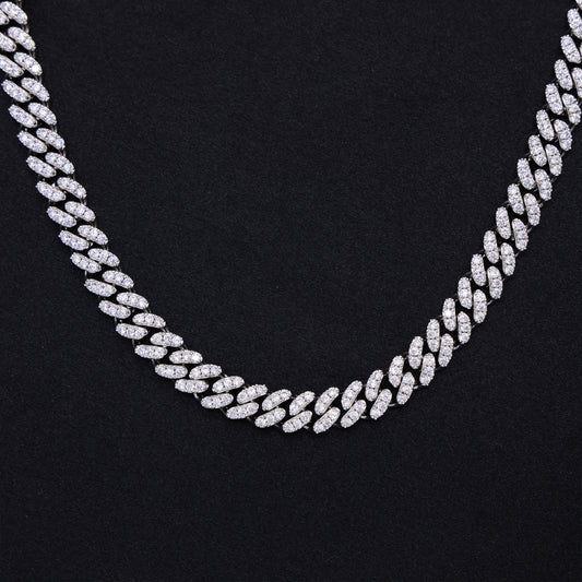 8mm Moissanite Cuban Chain - 925 Silver