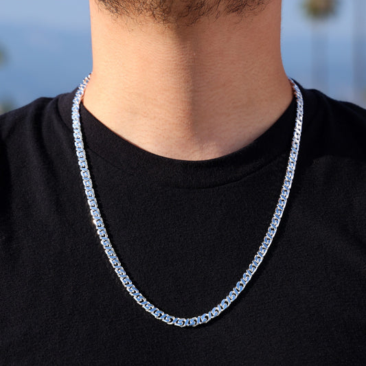 5.3mm Dollar Cuban Diamond Cut Chain - 925 Silver