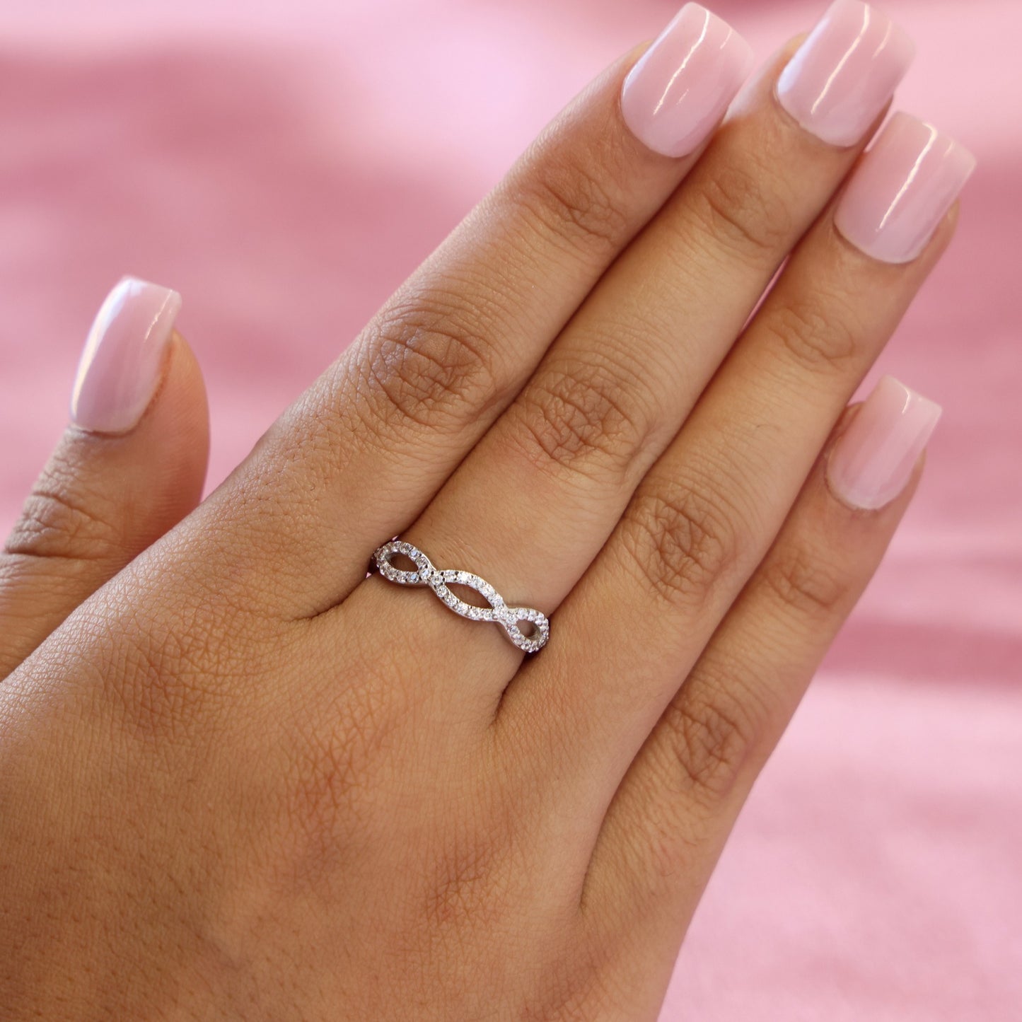 Iced Infinity CZ Diamond Ring - 925 Silver