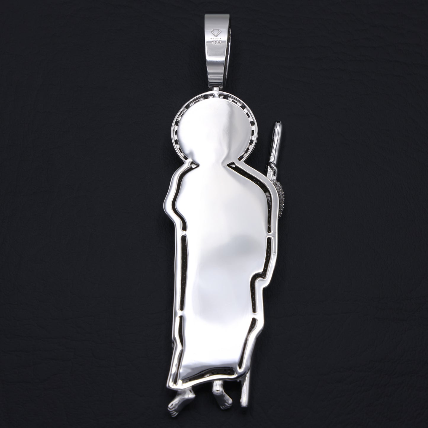 XL Fully Iced Out San Judas Pendant - 925 Silver