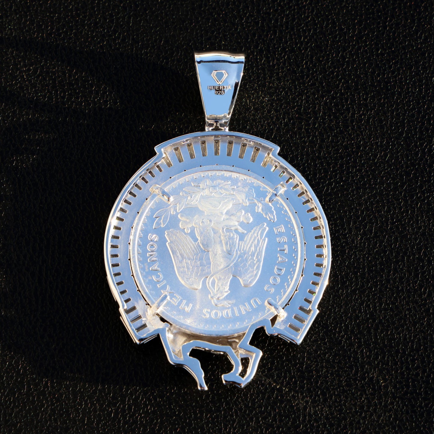 Moissanite Horseshoe Baguette Bezel Centenario Pendant - 925 Silver