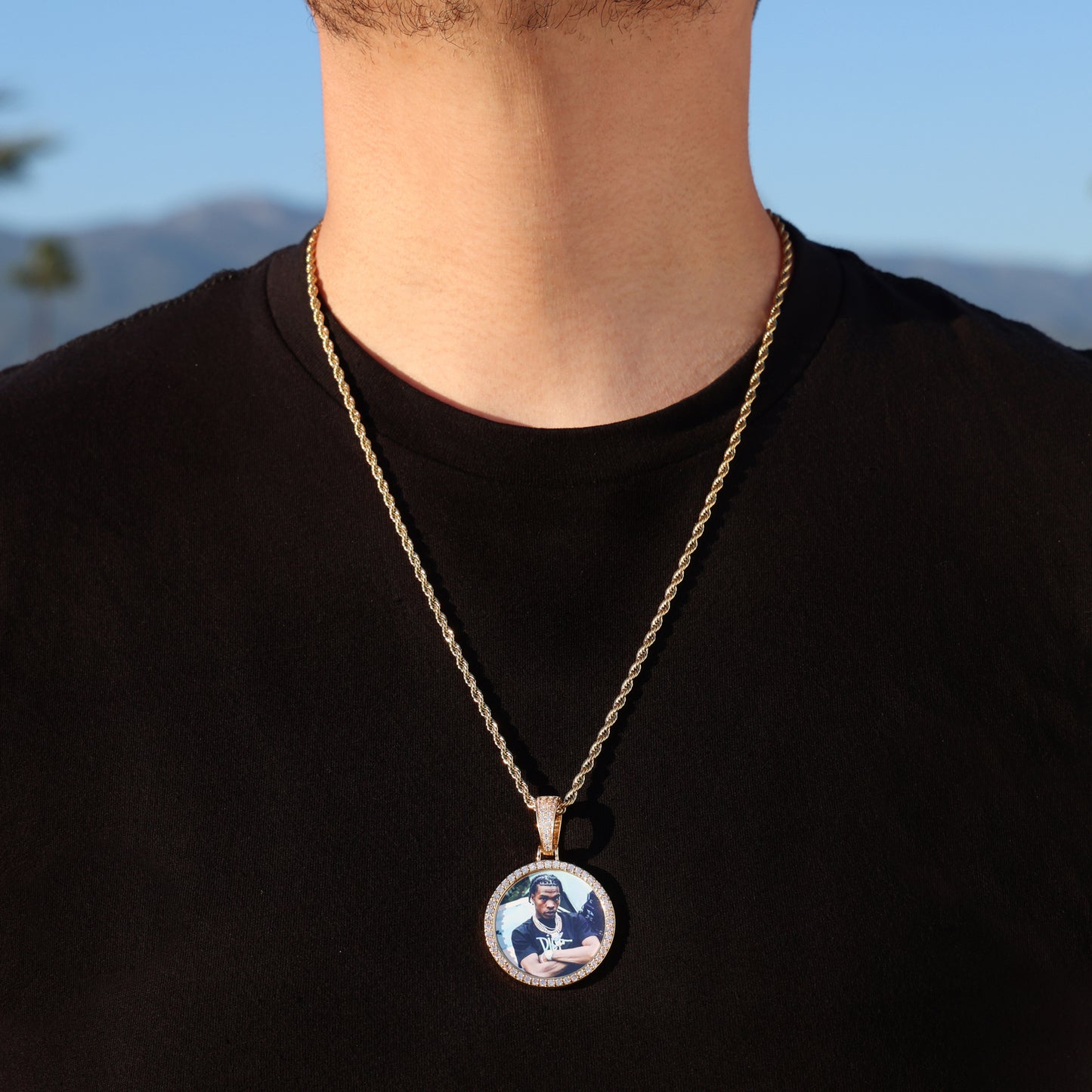 Custom Photo Pendant - Gold
