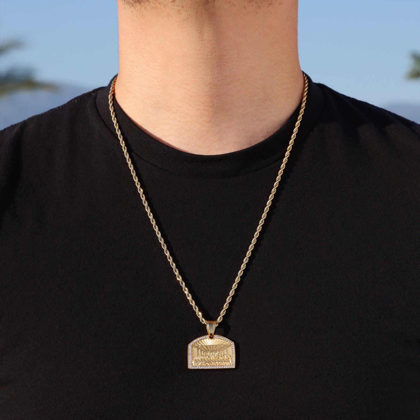 Small Last Supper Pendant - Gold