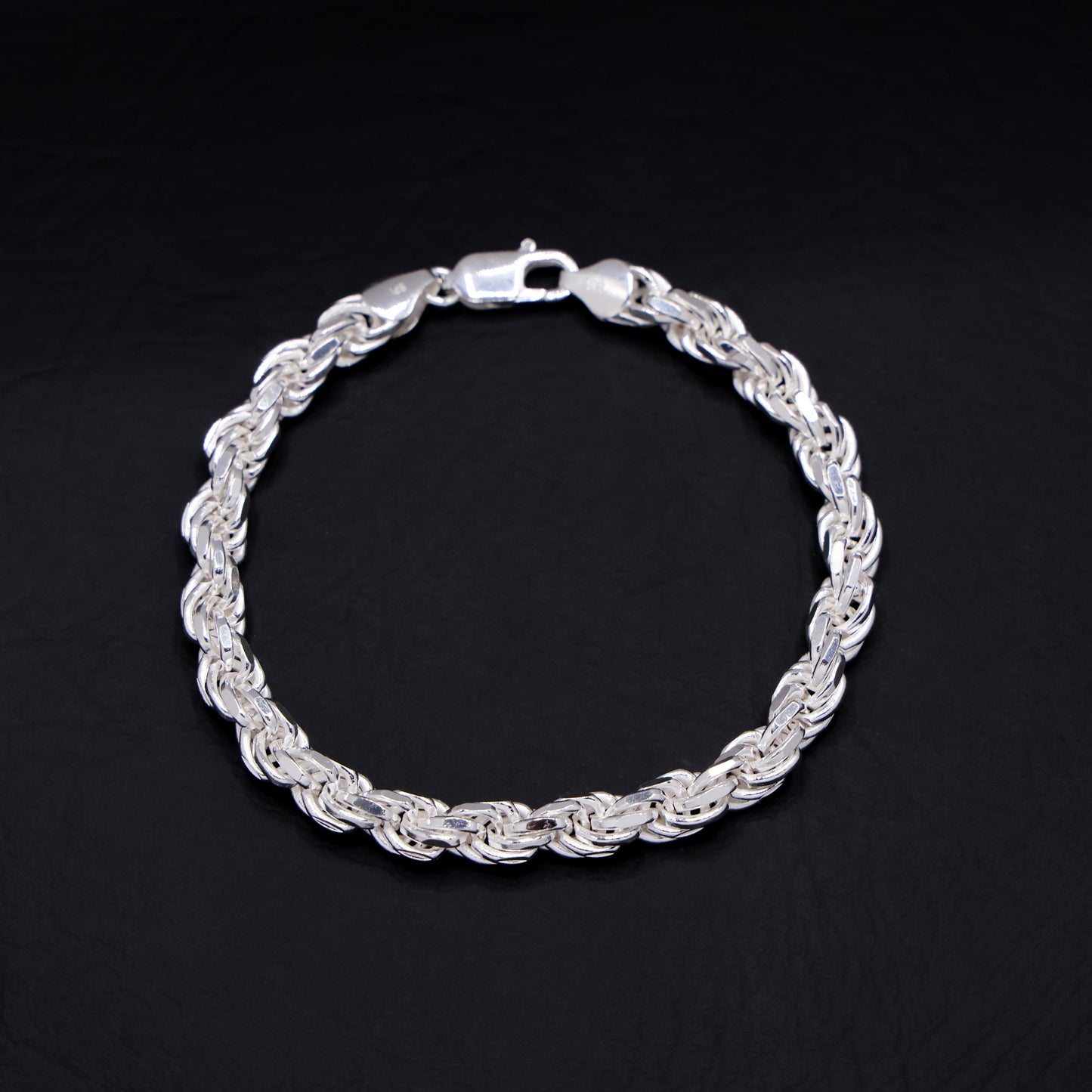 7mm Rope Bracelet - 925 Silver
