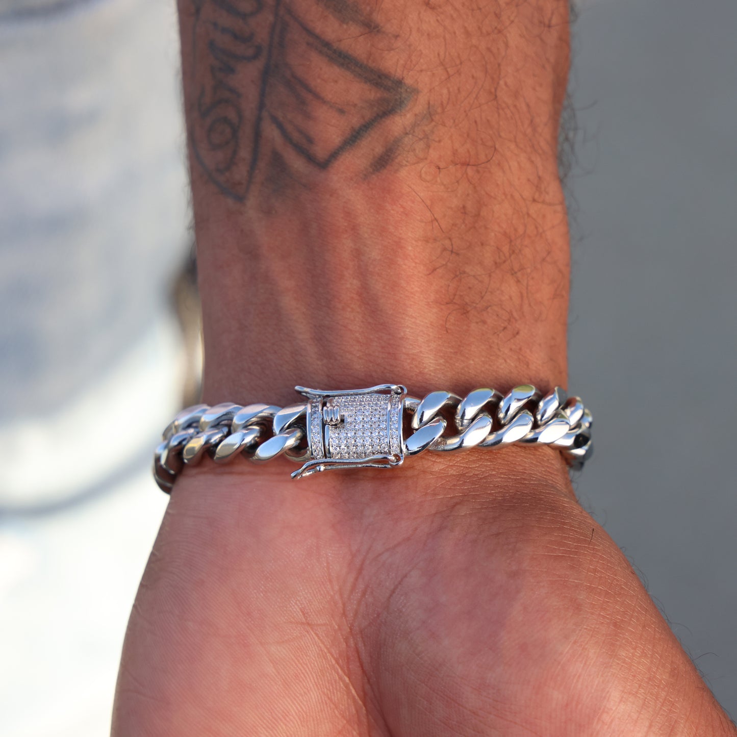 10mm Miami Cuban Bracelet (Iced Out Clasp) - Premium 316L Stainless