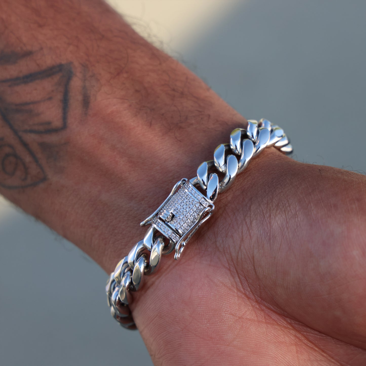 10mm Miami Cuban Bracelet (Iced Out Clasp) - Premium 316L Stainless