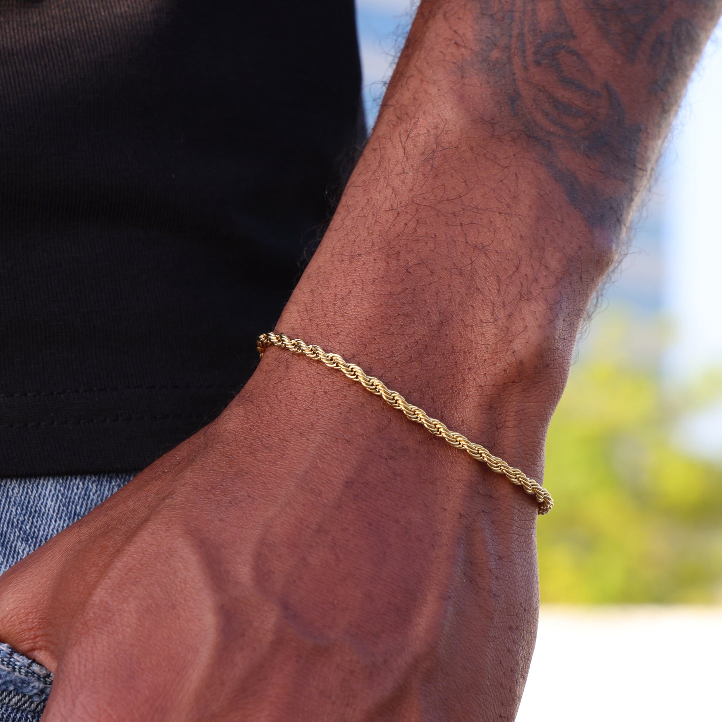 3mm Rope Bracelet - Gold