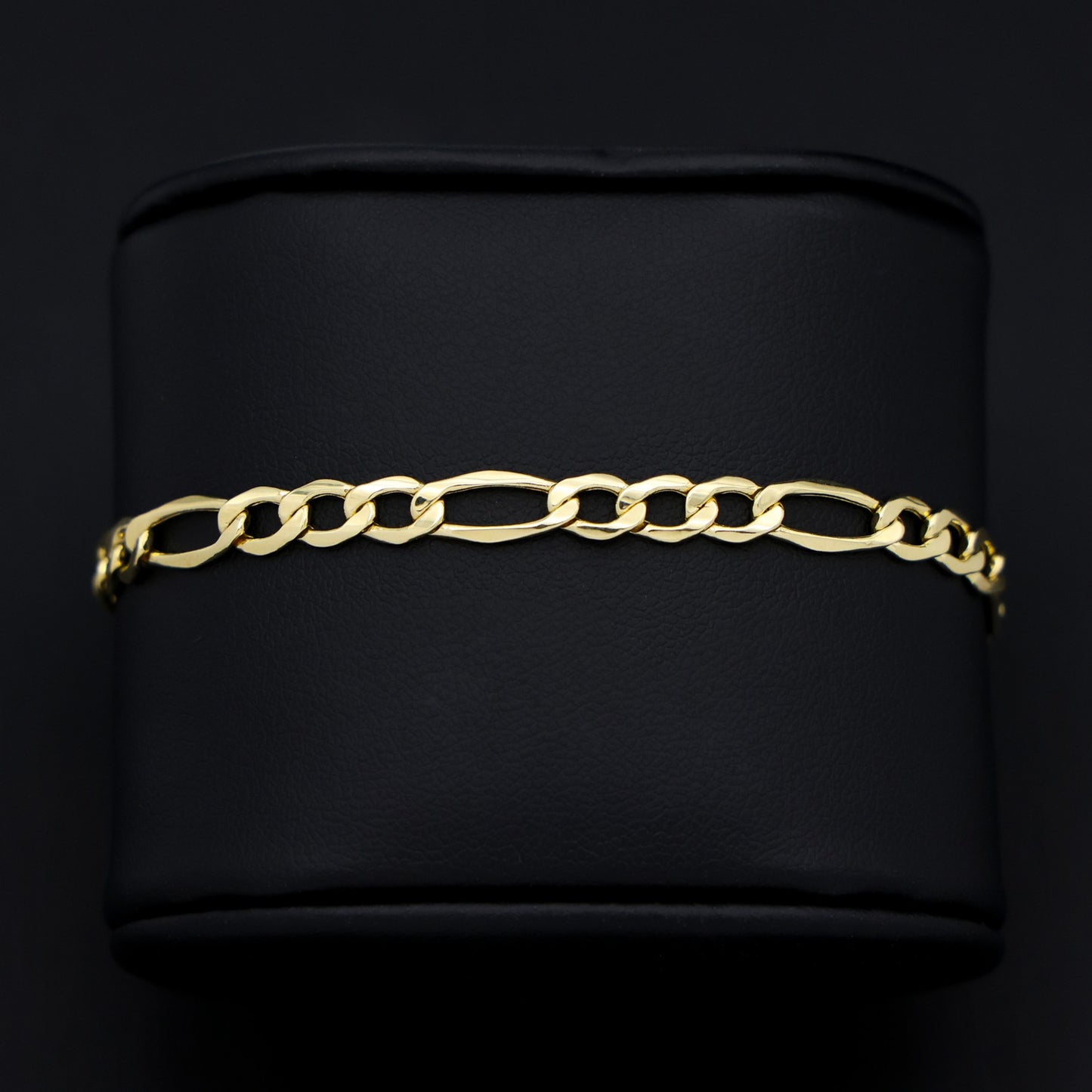 5.5mm Hollow Figaro Bracelet - 14k Gold