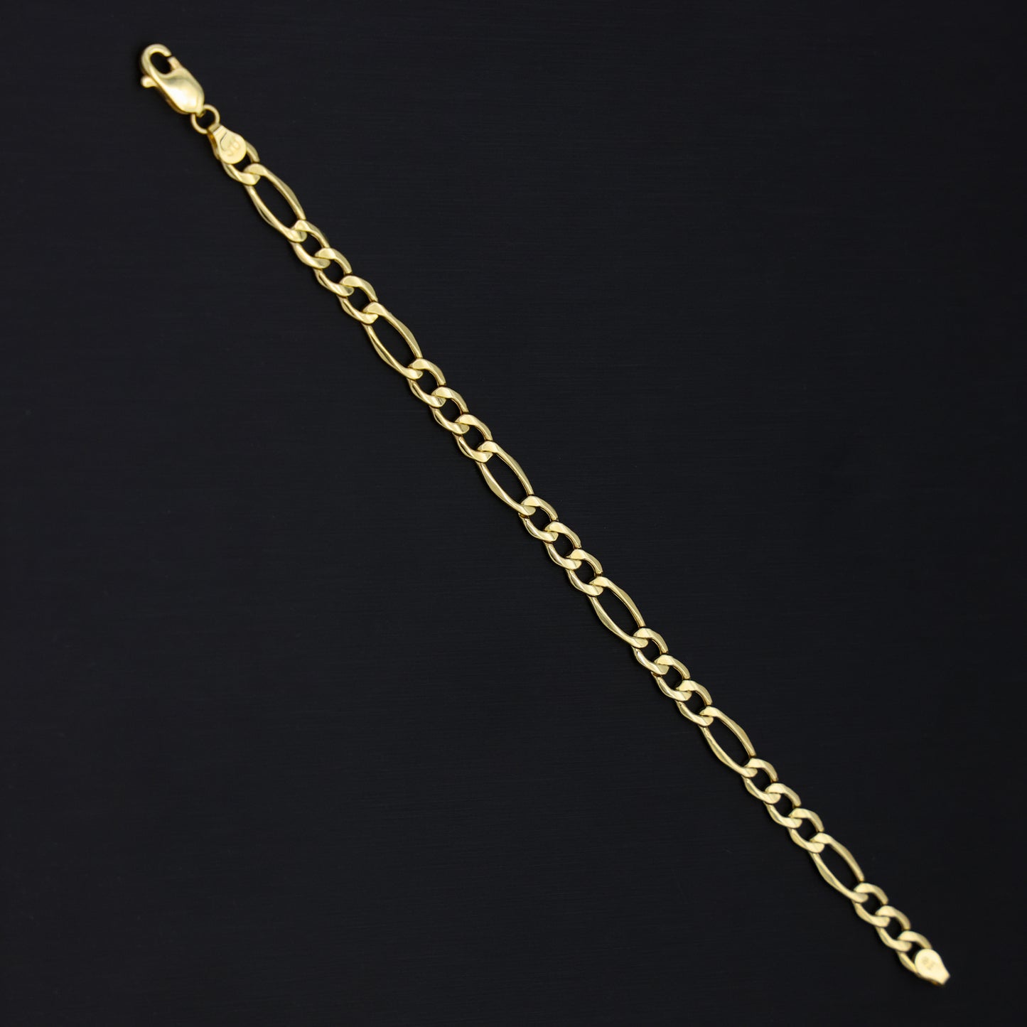 5.5mm Hollow Figaro Bracelet - 14k Gold