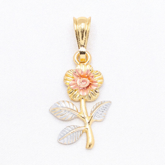 Flower 3 Tone Necklace - Gold