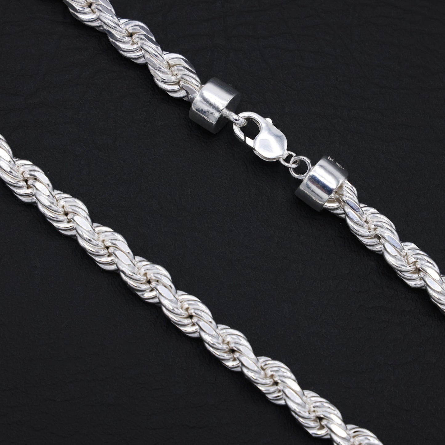 10mm Solid Diamond Cut Rope Chain - 925 Silver