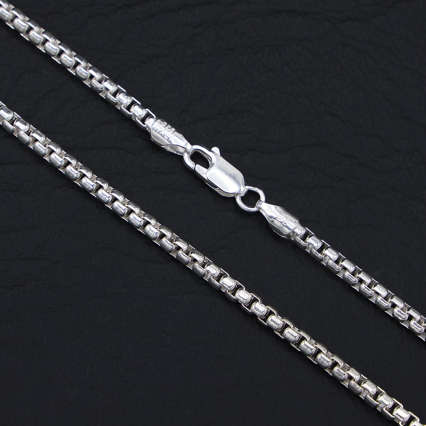 3mm Round Box Chain - 925 Silver