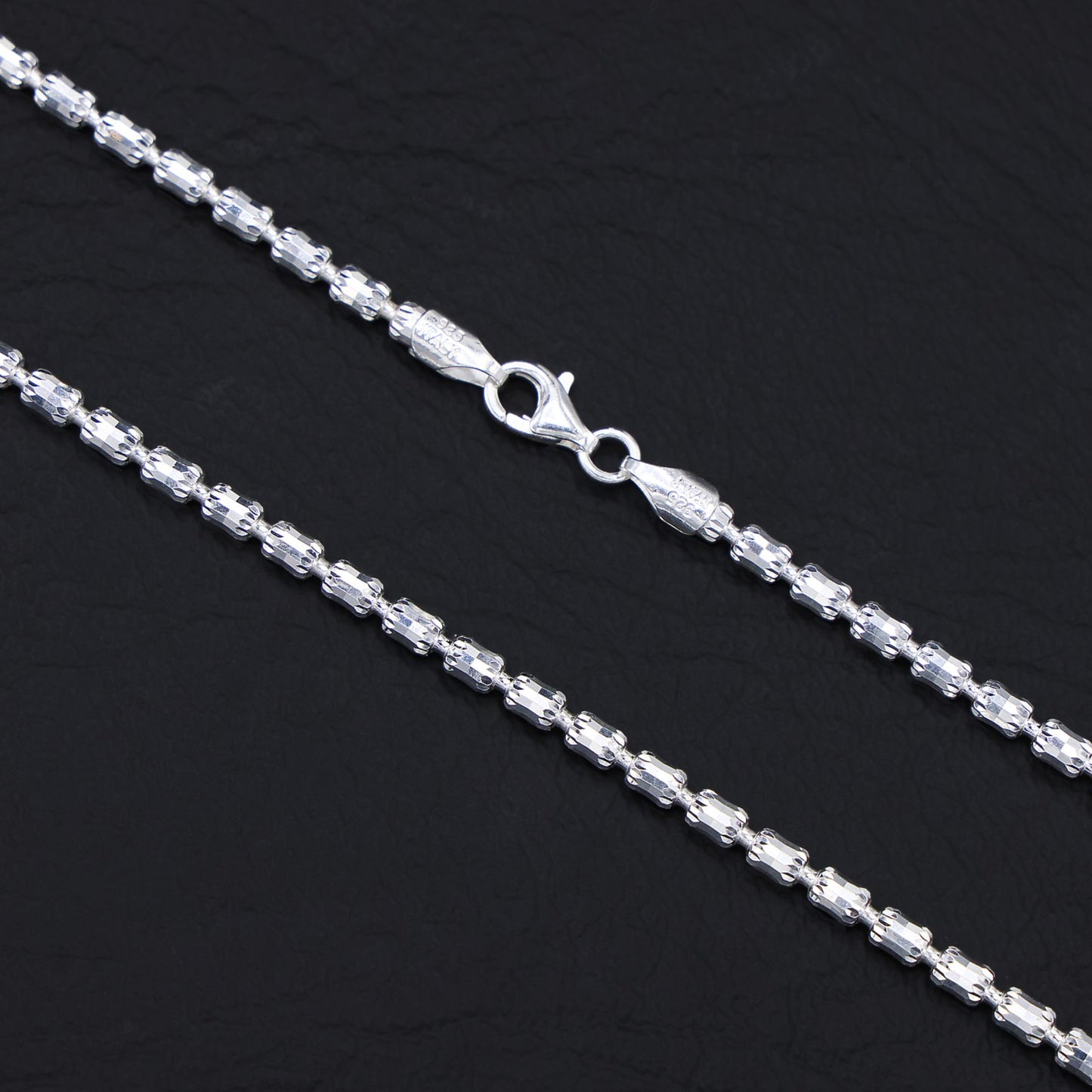 3mm Barrel Necklace - 925 Silver