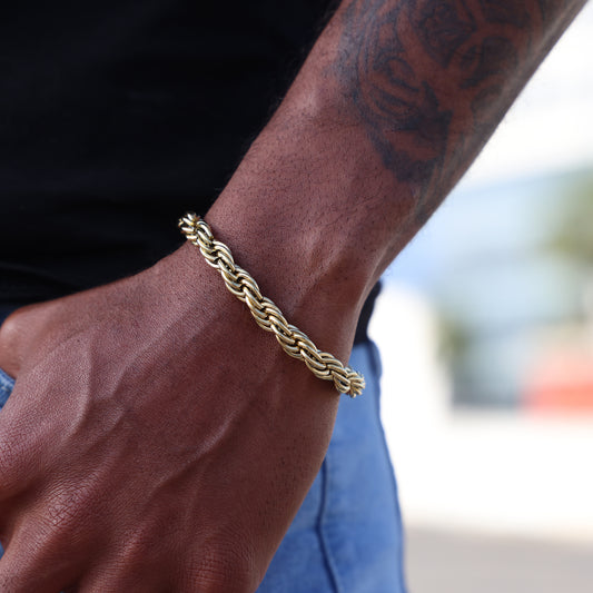 8mm Rope Bracelet - Gold