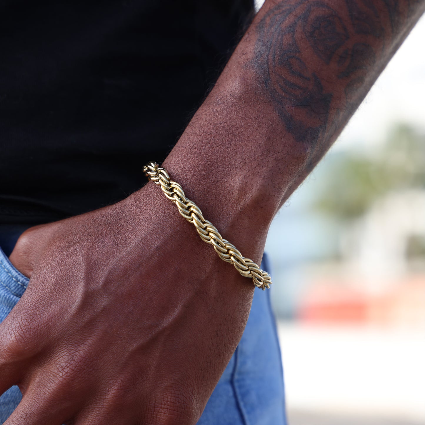 8mm Rope Bracelet - Gold
