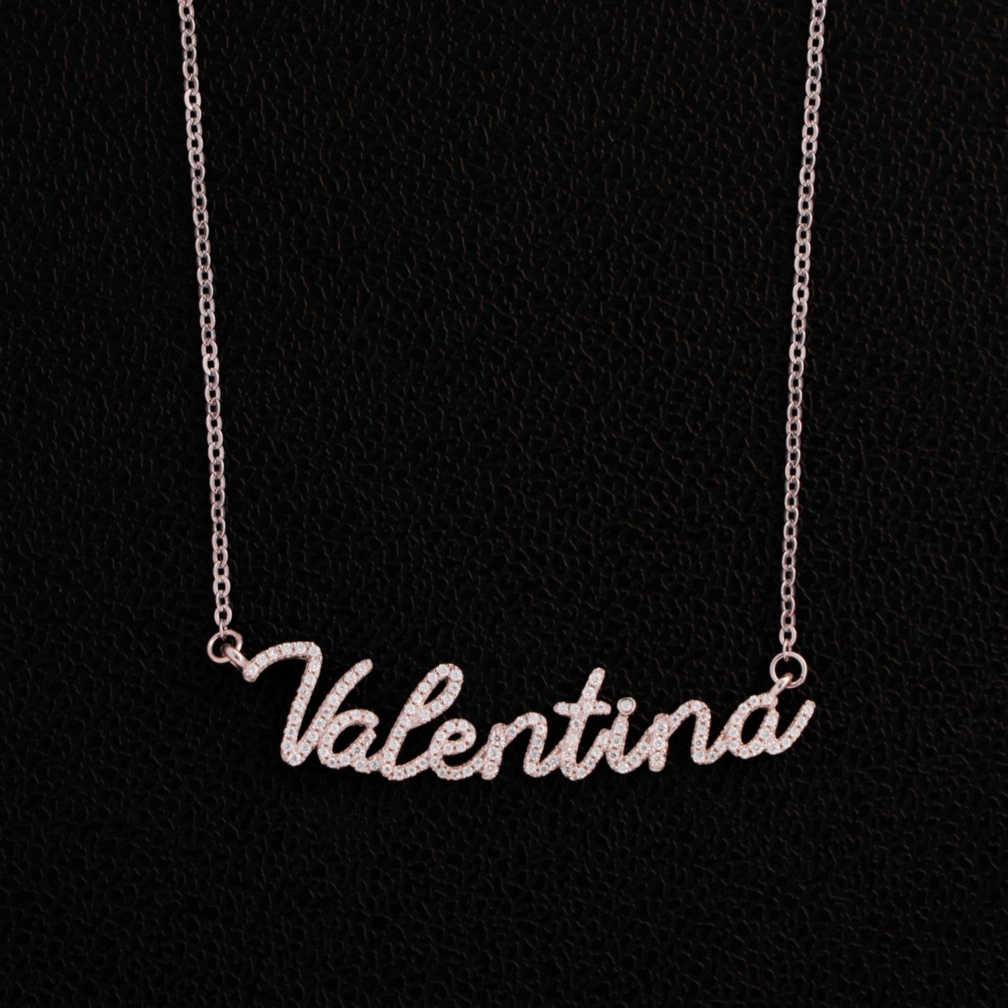 Custom Moissanite Name Letter Necklace - 925 Silver