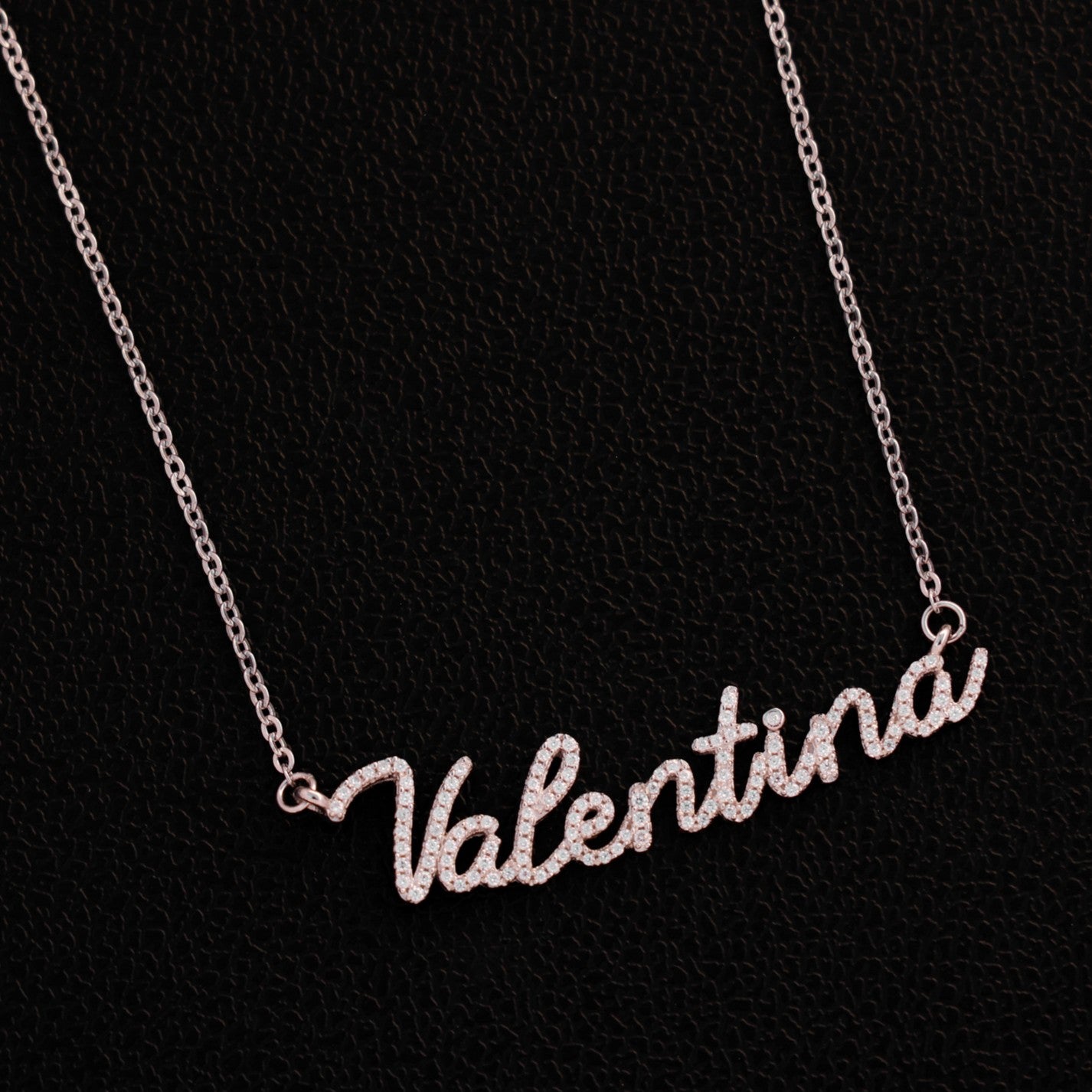 Custom Moissanite Name Letter Necklace - 925 Silver
