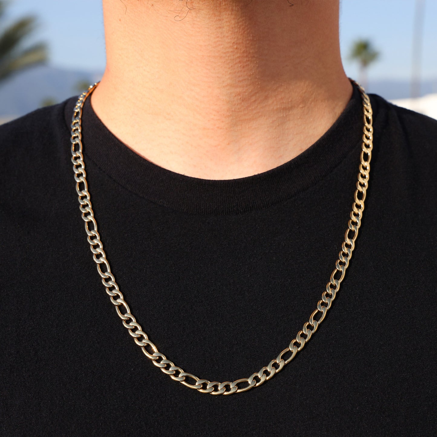 6mm Figaro Chain - Gold