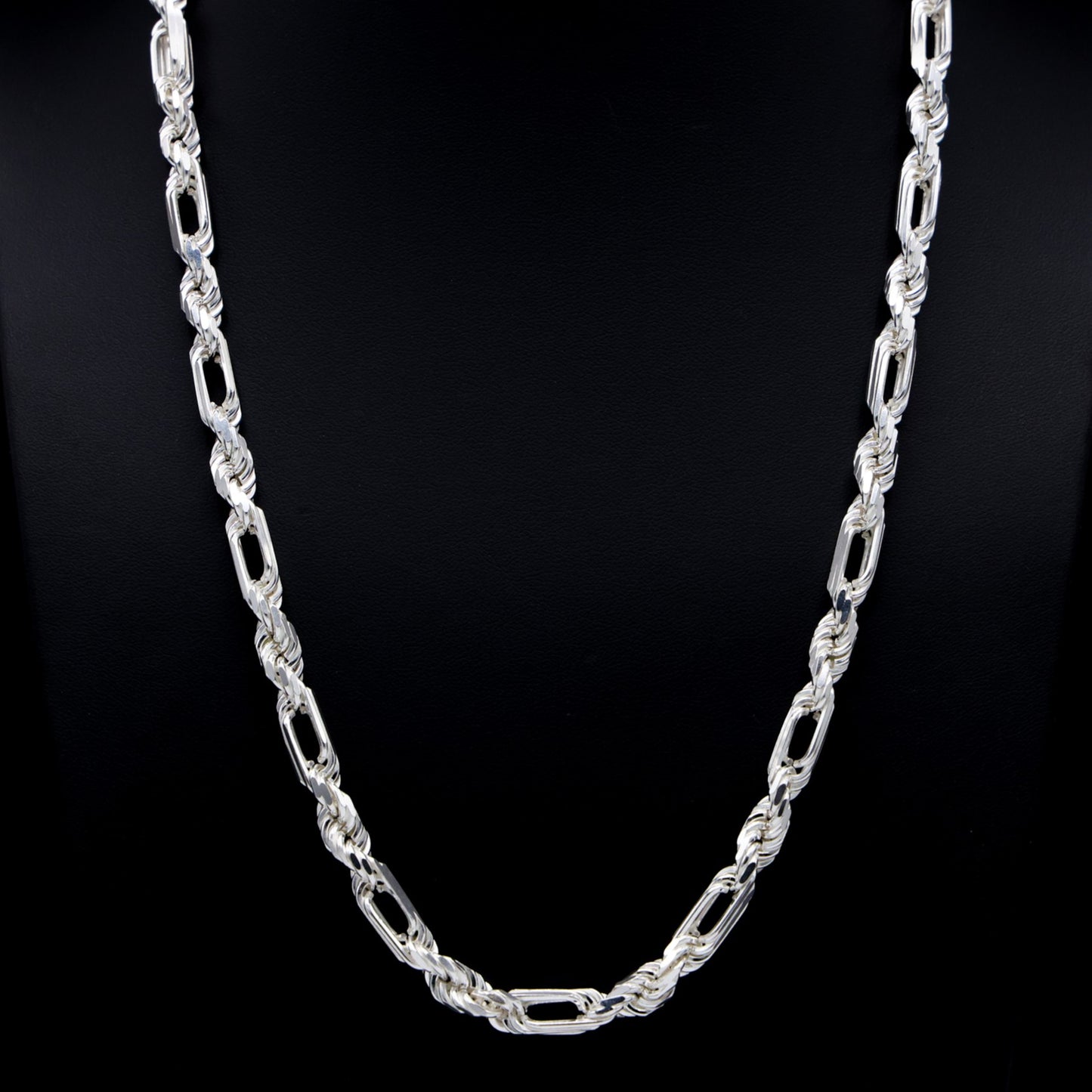 7mm Figarope Chain - 925 Silver