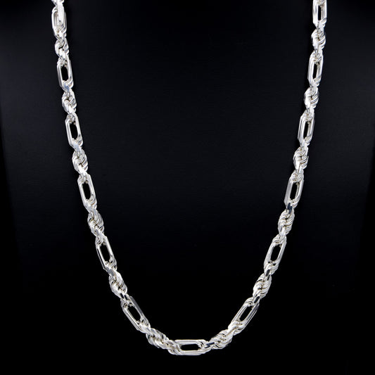 7mm Figarope Chain - 925 Silver
