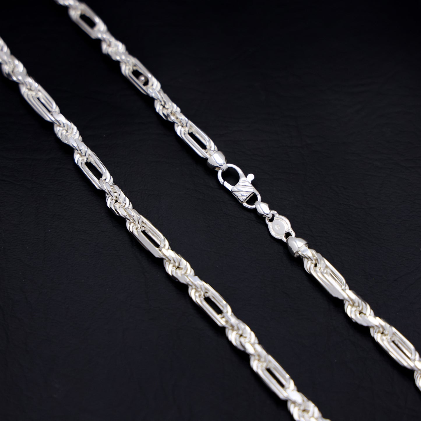 7mm Figarope Chain - 925 Silver