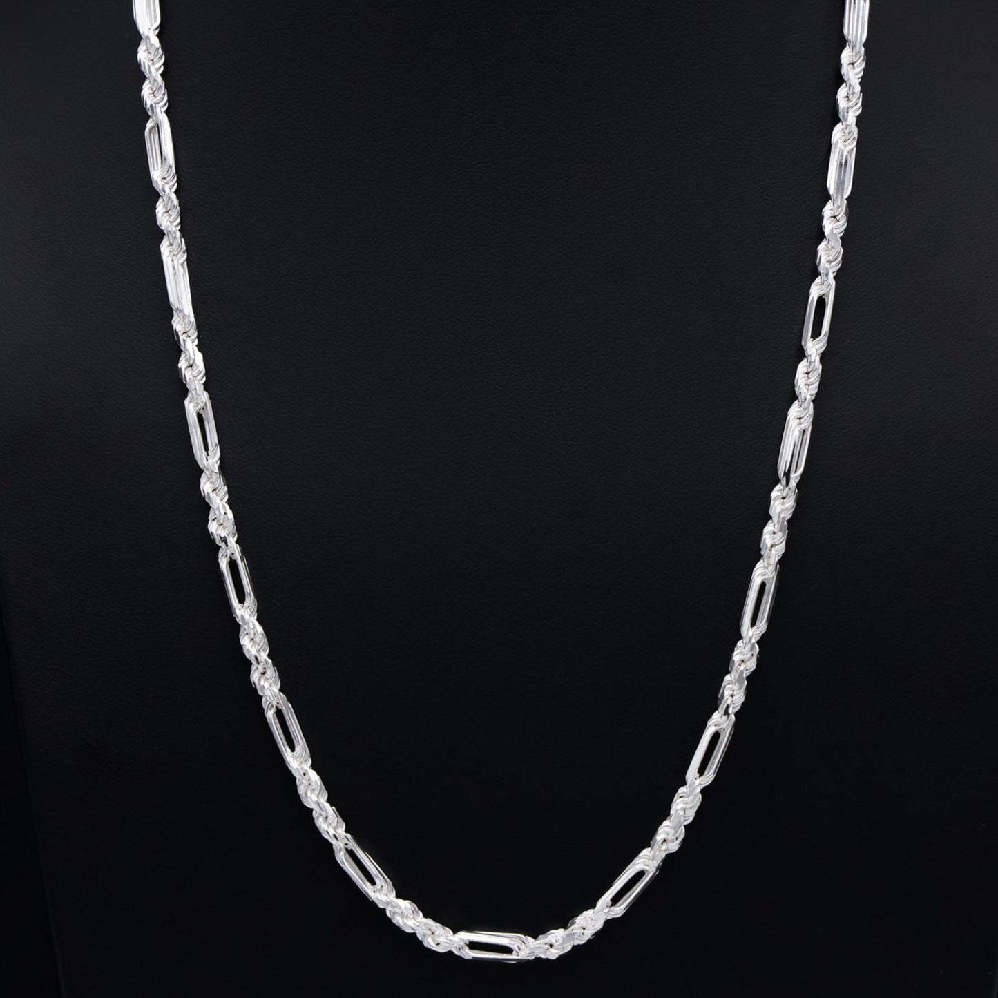 4mm Figarope Chain - 925 Silver