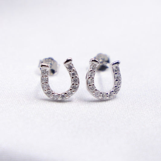 8mm Horseshoe Earrings - 925 Silver