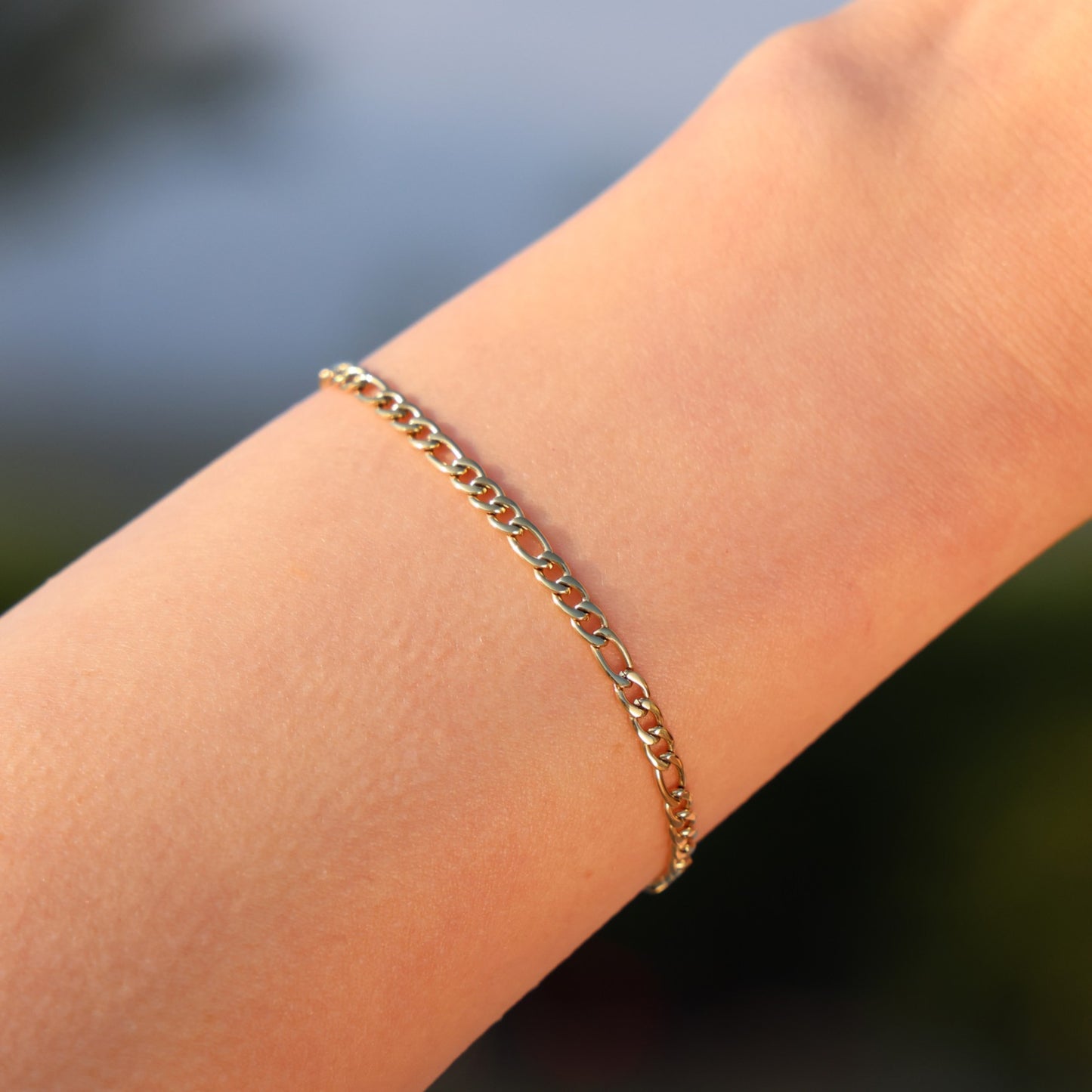 3mm Figaro Bracelet - Gold