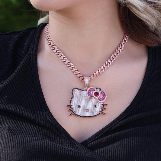 Icy Kitty Pendant - Rose Gold