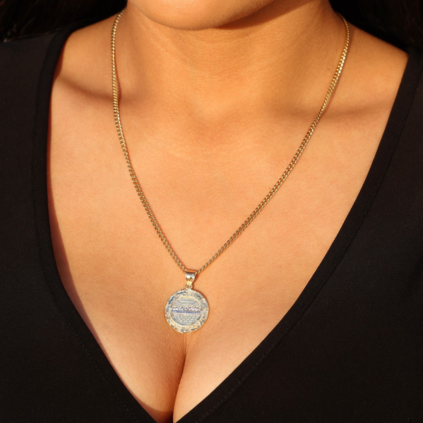 Last Super 2-Tone Medallion Pendant - 10k Gold