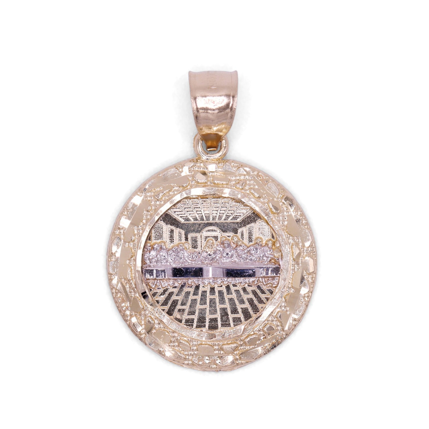 Last Super 2-Tone Medallion Pendant - 10k Gold