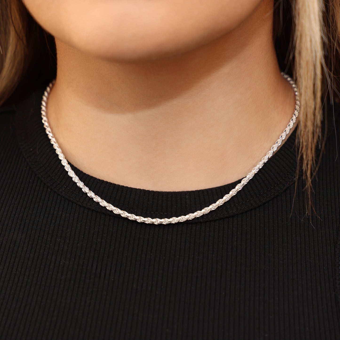 3mm Rope Necklace - 925 Silver